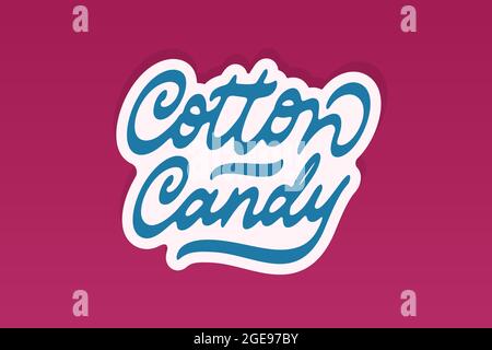 Cotton Candy vector lettering Stock Vector