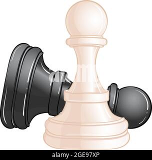 Pawn chess color Stock Vector