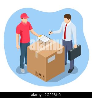 Isometric Logistics and Delivery concept. Delivery home and office. City logistics. Stock Vector