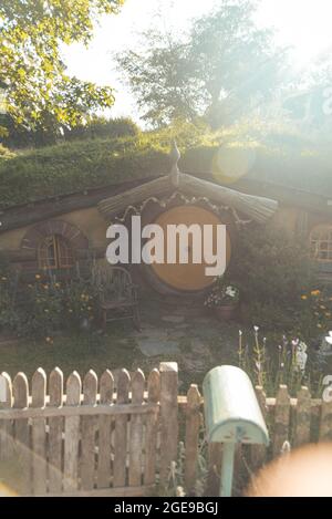 Hobbiton movie set in New Zealand Stock Photo