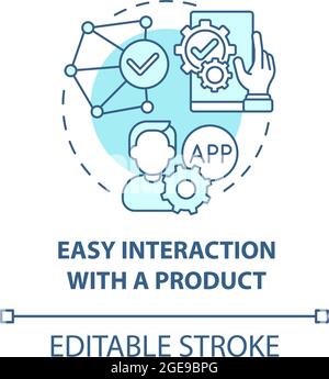 Easy interaction with product concept icon Stock Vector