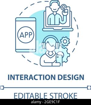 Interaction design concept icon Stock Vector