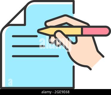 Written communication RGB color icon Stock Vector