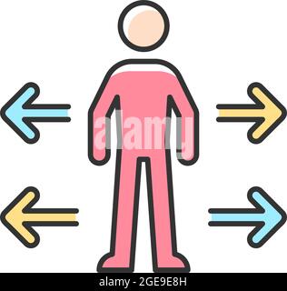 Personal space RGB color icon Stock Vector