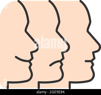 Facial expressions RGB color icon Stock Vector