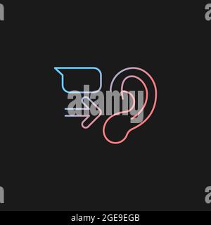 Message receiver gradient vector icon for dark theme Stock Vector