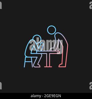 Body language gradient vector icon for dark theme Stock Vector