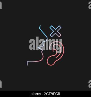 Language disabilities gradient vector icon for dark theme Stock Vector