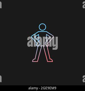 Confidence body language gradient vector icon for dark theme Stock Vector