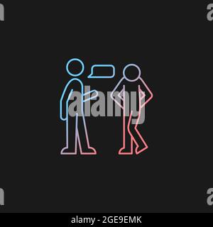 Psychological barriers gradient vector icon for dark theme Stock Vector