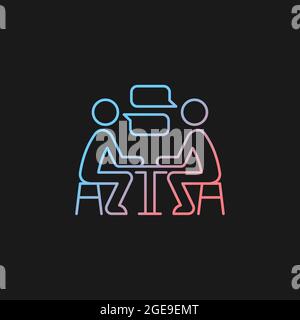Interpersonal communication gradient vector icon for dark theme Stock Vector