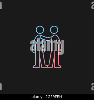 Haptic communication gradient vector icon for dark theme Stock Vector