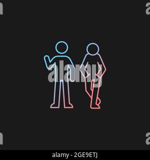 Posture in communication gradient vector icon for dark theme Stock Vector