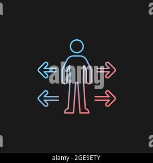 Personal space gradient vector icon for dark theme Stock Vector