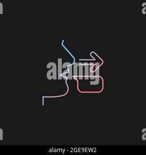 Message sender gradient vector icon for dark theme Stock Vector