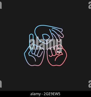 Gestures in communication gradient vector icon for dark theme Stock Vector
