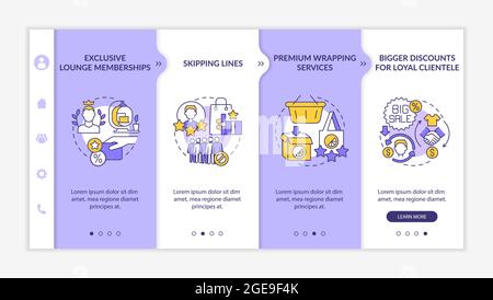 Loyalty program benefits onboarding vector template Stock Vector