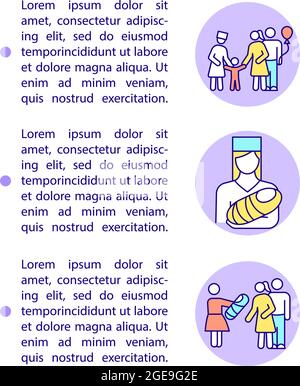 Adoption and surrogacy concept line icons with text Stock Vector