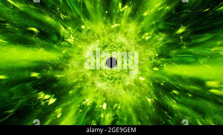 Burning Green Flame Burst Out Stock Photo