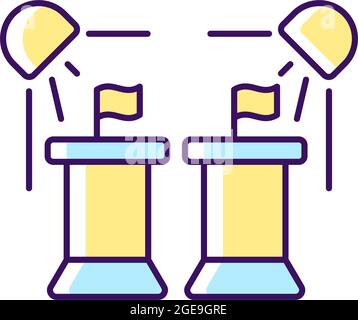 Political show RGB color icon Stock Vector