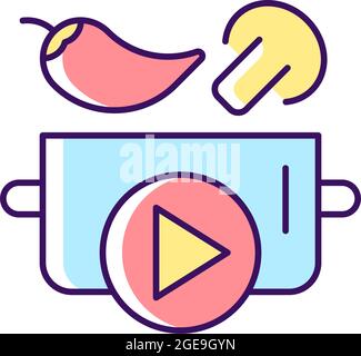 Cookery show RGB color icon Stock Vector