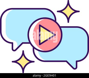 Talk show RGB color icon Stock Vector