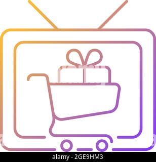 Shopping show gradient linear vector icon Stock Vector