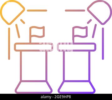 Political show gradient linear vector icon Stock Vector