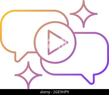Talk show gradient linear vector icon Stock Vector