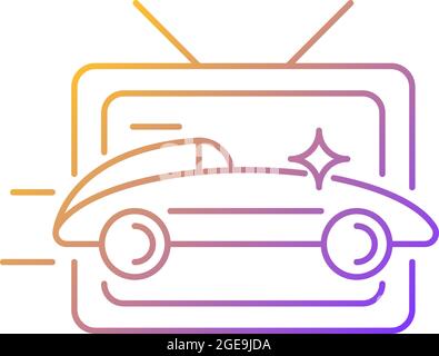 Car racing program gradient linear vector icon Stock Vector