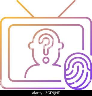 Online investigation show gradient linear vector icon Stock Vector