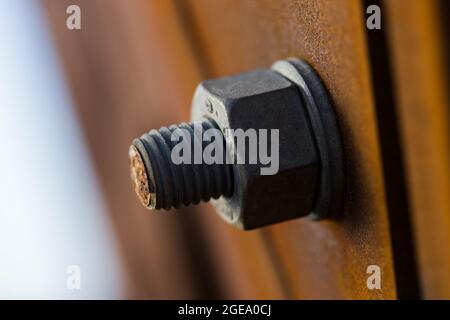 A close up of a nut and bolt  Stock Photo