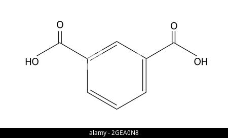 Chemical Structure of Isophthalic acid, Anatomy Of Isophthalic acid, Molecular structure of Isophthalic acid, Chemical formula of Isophthalic acid Stock Vector