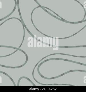 gray curly intertwining endless thin lines abstract seamless pattern. Stock Vector