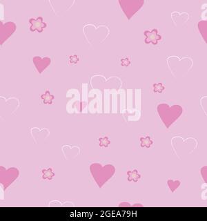 Seamless pink hearts background. Love template concept for valentine's day. Vector and illustration design. Stock Vector