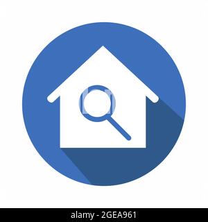 Vector Graphic of House Search - Flat Style - simple illustration. Editable stroke. Design template vector.outline style design.Vector graphic illustr Stock Vector