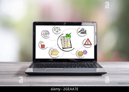 Validation concept shown on a laptop screen Stock Photo
