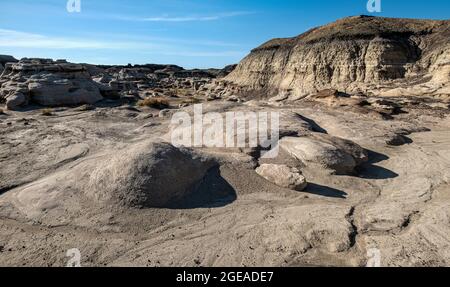 Bisti Badlands hosts a most strange and very interesting landscape with a variety of rock formations everywhere Stock Photo