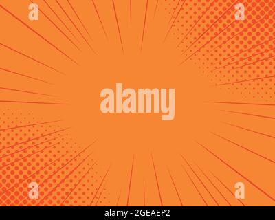 Radial lines on orange background. Stock Vector