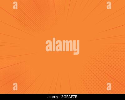 Radial lines on orange background. Stock Vector