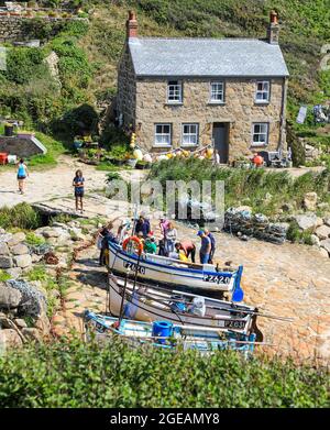 Fishing Boats At Penberth, Cornwall Stock Photo - Alamy