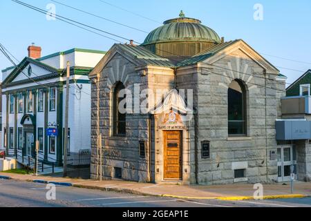 Lunenburg, Nova Scotia, Canada - 12 August 2021: Former Bank of Montreal building Stock Photo