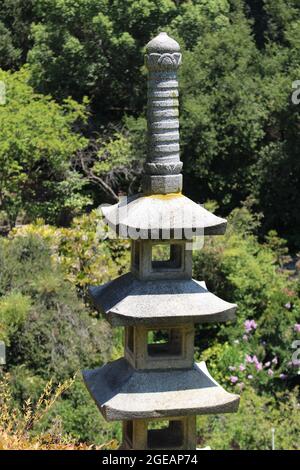 Japanese garden sculpture Stock Photo