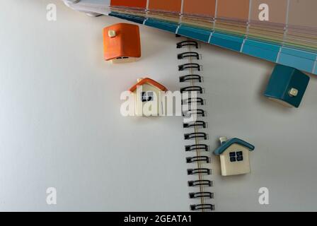 Home toy  , kry  and accessories on white paper. Stock Photo