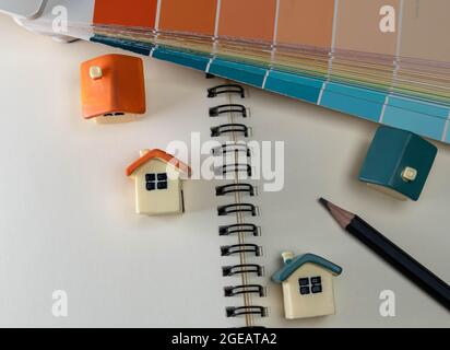 Home toy  , kry  and accessories on white paper. Stock Photo