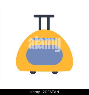 Suitcase bag on an isolated background. Children s small suitcase. Travel luggage for travel and travel. Stock Vector