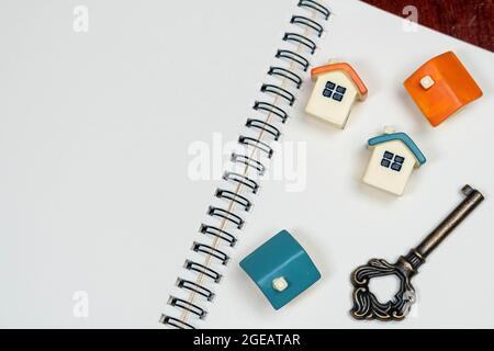 Home toy  , kry  and accessories on white paper. Stock Photo