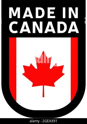 Made in canada icon. national country flag Stamp sticker. Vector illustration Simple icon with flag Stock Vector