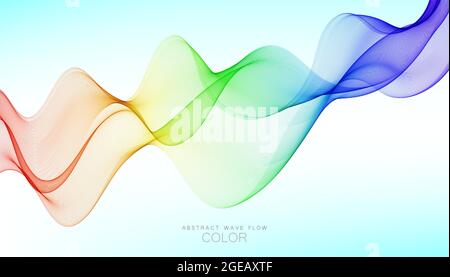 Abstract vector background with smooth color wave. Colorful wavy lines Stock Vector