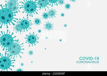 Coronavirus banner background with microscopic viruses. Vector illustration. Stock Vector